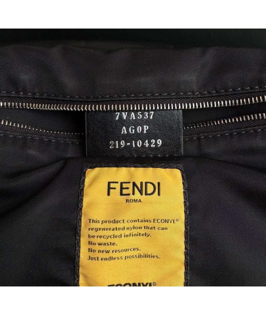FENDI Черная тканевая сумка на плечо, фото 8