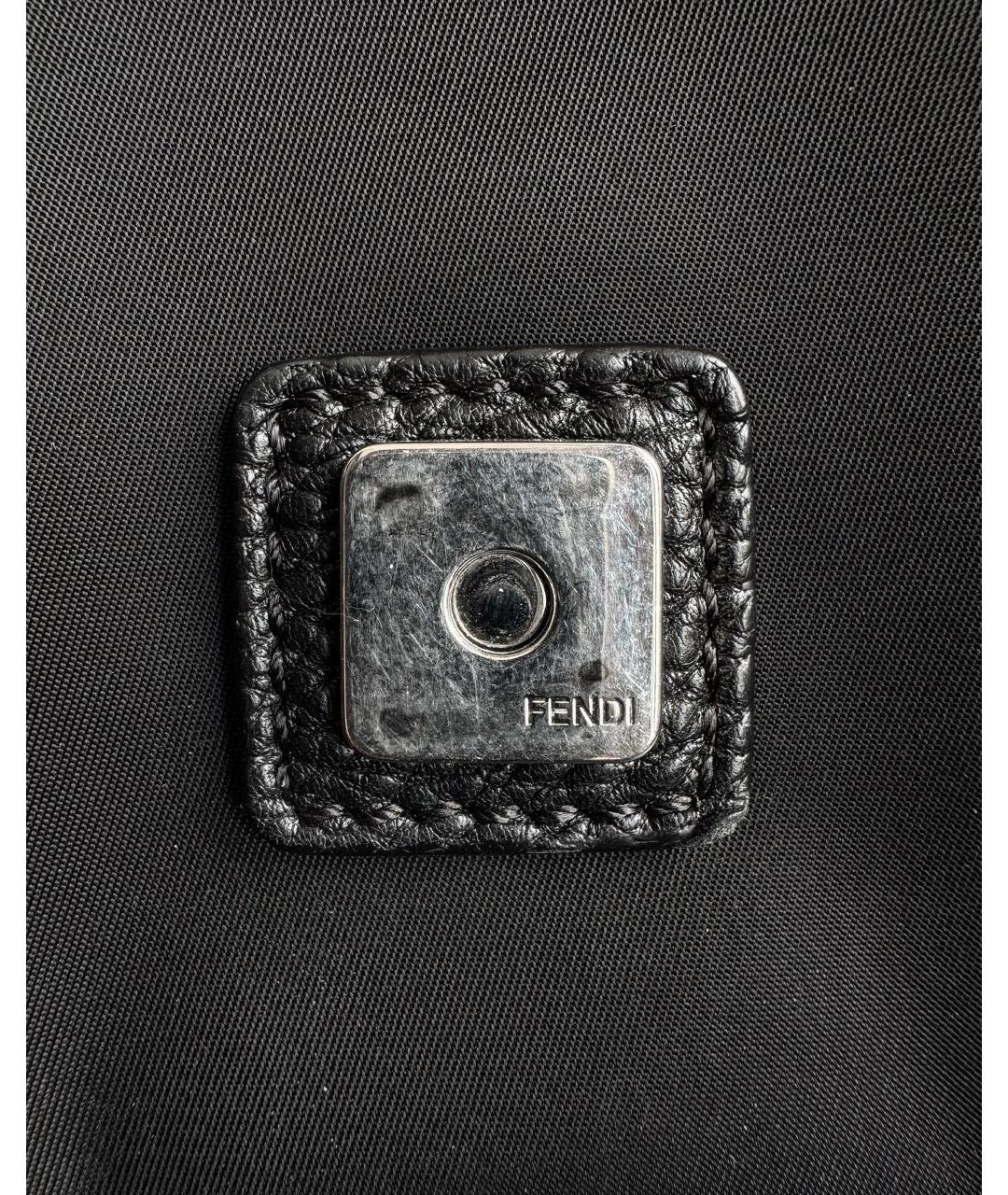 FENDI Черная тканевая сумка на плечо, фото 6