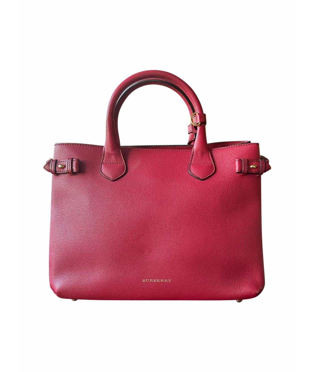BURBERRY Бордовая кожаная сумка тоут, фото 1