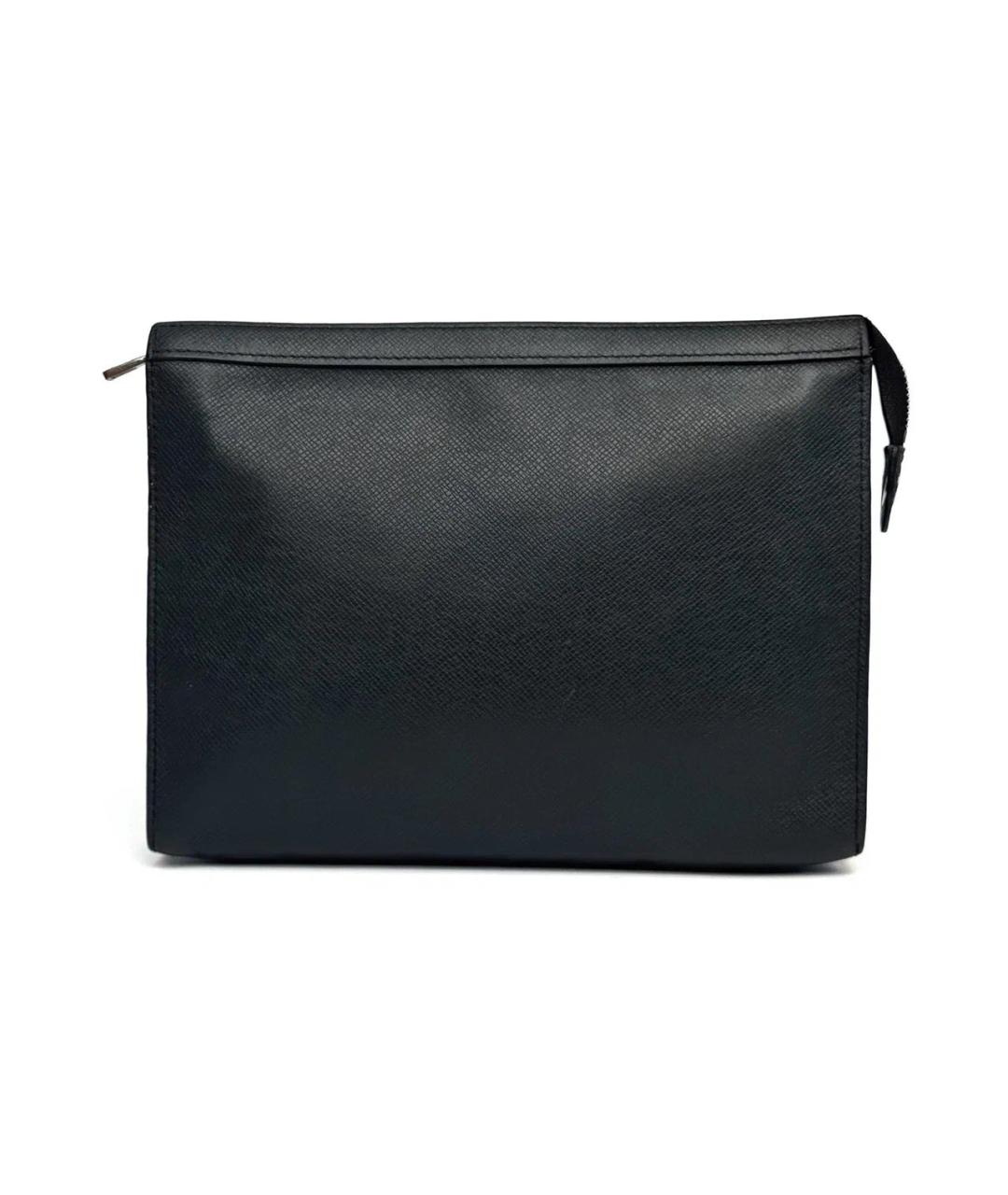 LOUIS VUITTON Черная кожаная барсетка, фото 1
