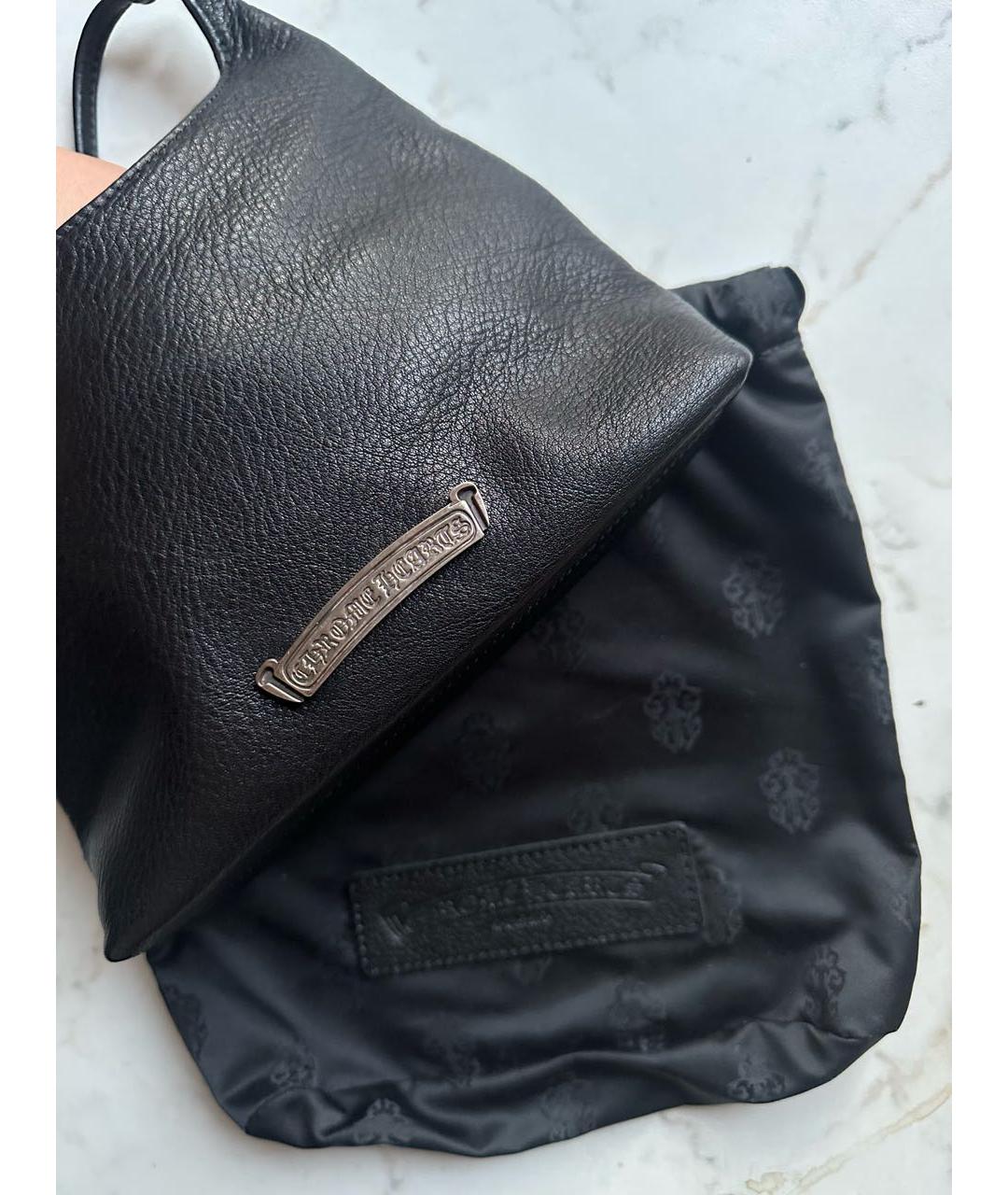 CHROME HEARTS Черная кожаная сумка через плечо, фото 4