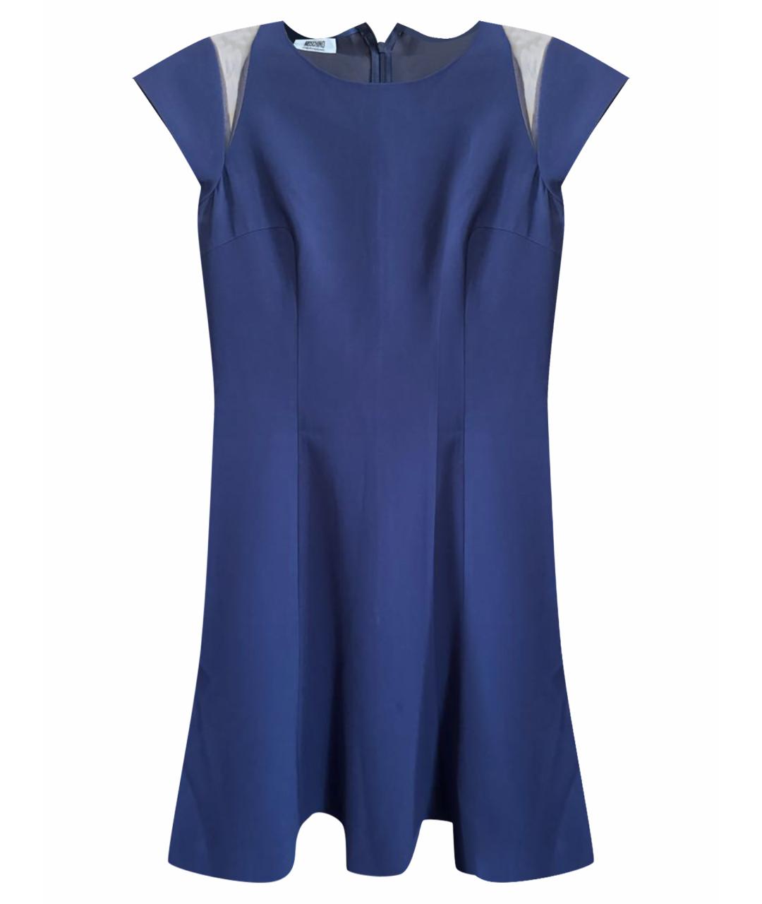 MOSCHINO Синее полиэстеровое коктейльное платье, фото 1