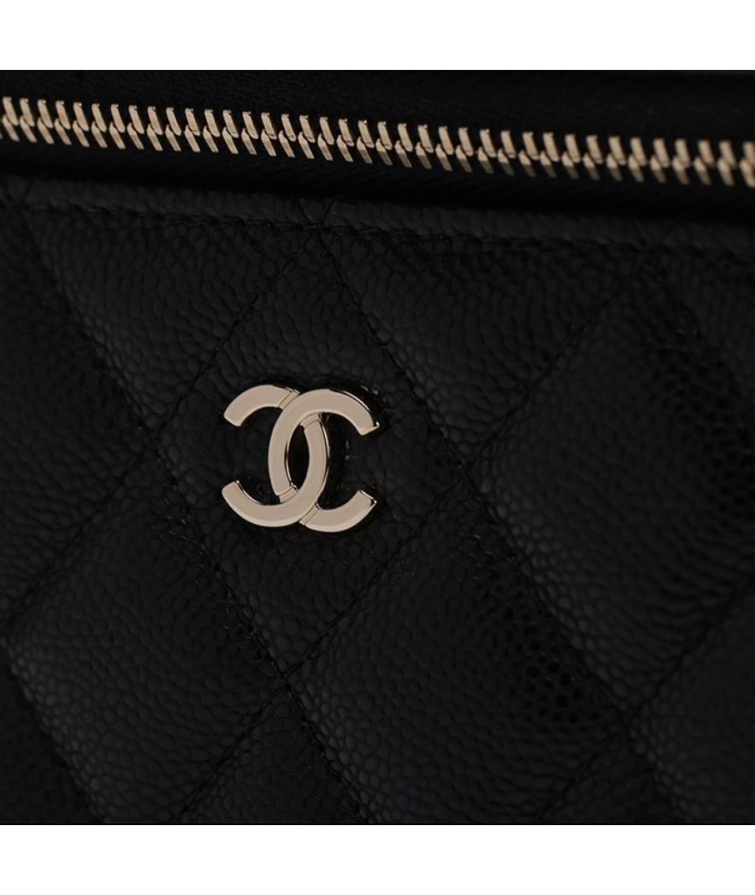 CHANEL Черная кожаная сумка с короткими ручками, фото 5