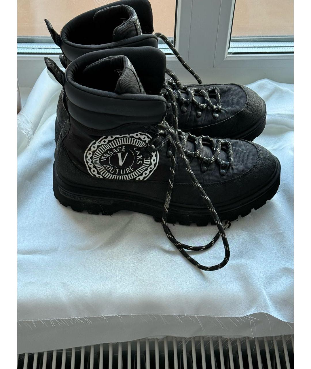 VERSACE JEANS COUTURE Черные высокие ботинки, фото 8