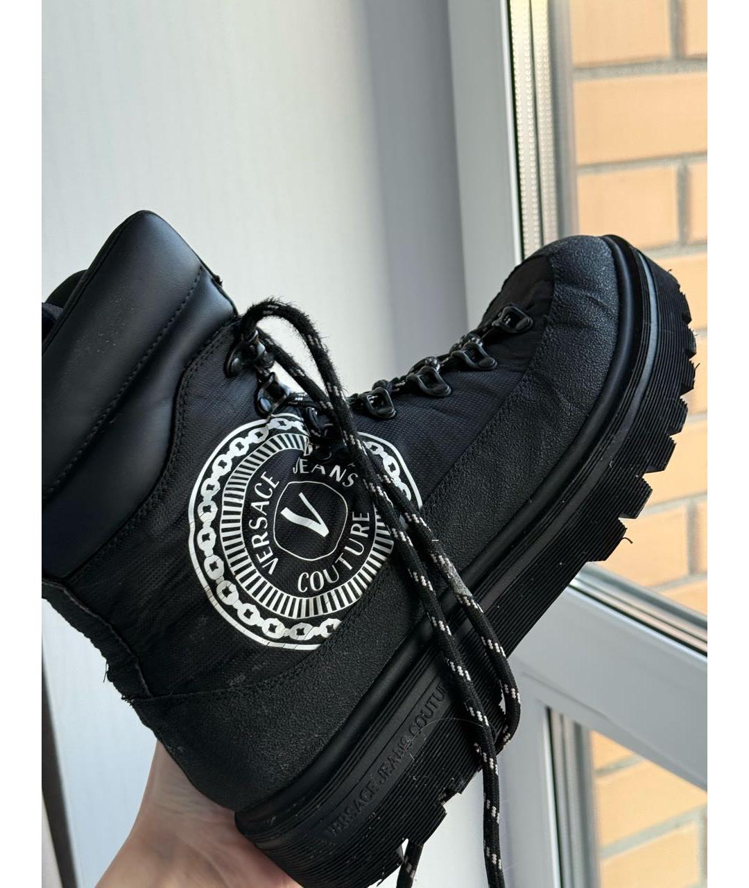 VERSACE JEANS COUTURE Черные высокие ботинки, фото 2
