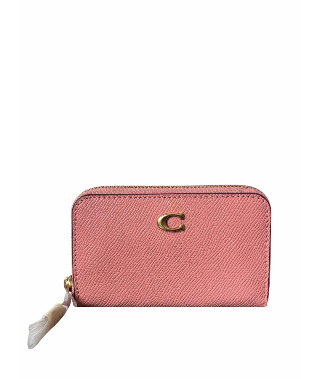 COACH Розовый кожаный кошелек, фото 1