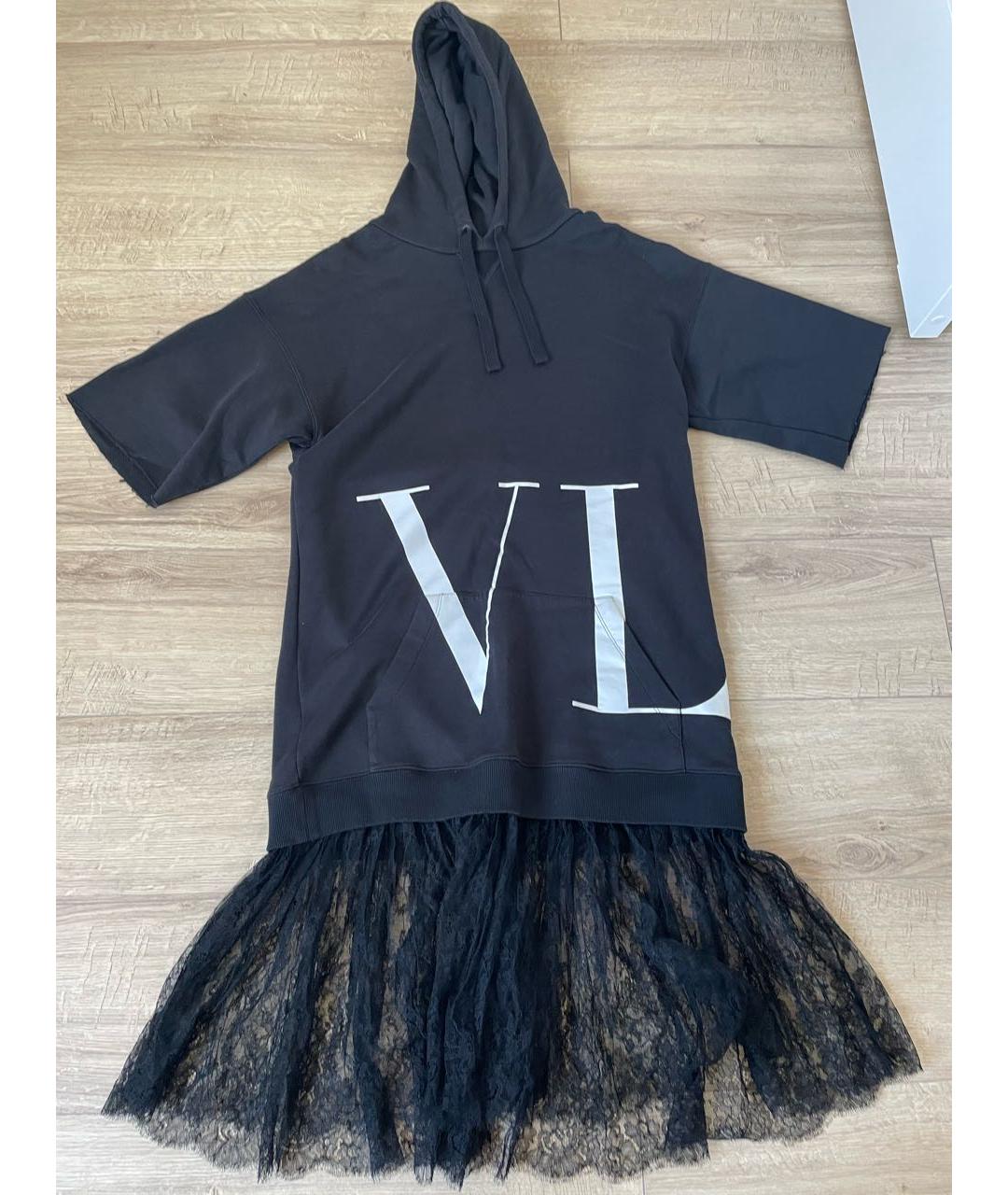 VALENTINO Черное хлопковое повседневное платье, фото 2