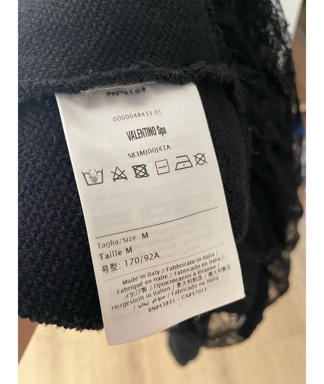 VALENTINO Черное хлопковое повседневное платье, фото 5