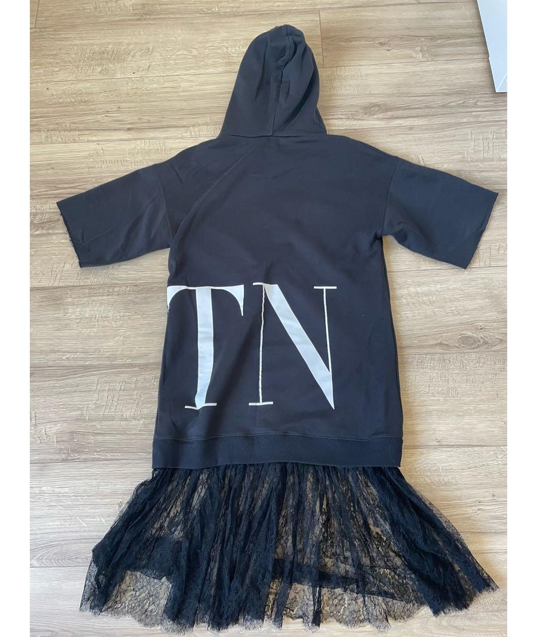 VALENTINO Черное хлопковое повседневное платье, фото 3