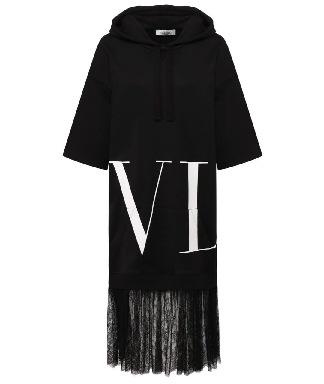 VALENTINO Черное хлопковое повседневное платье, фото 1