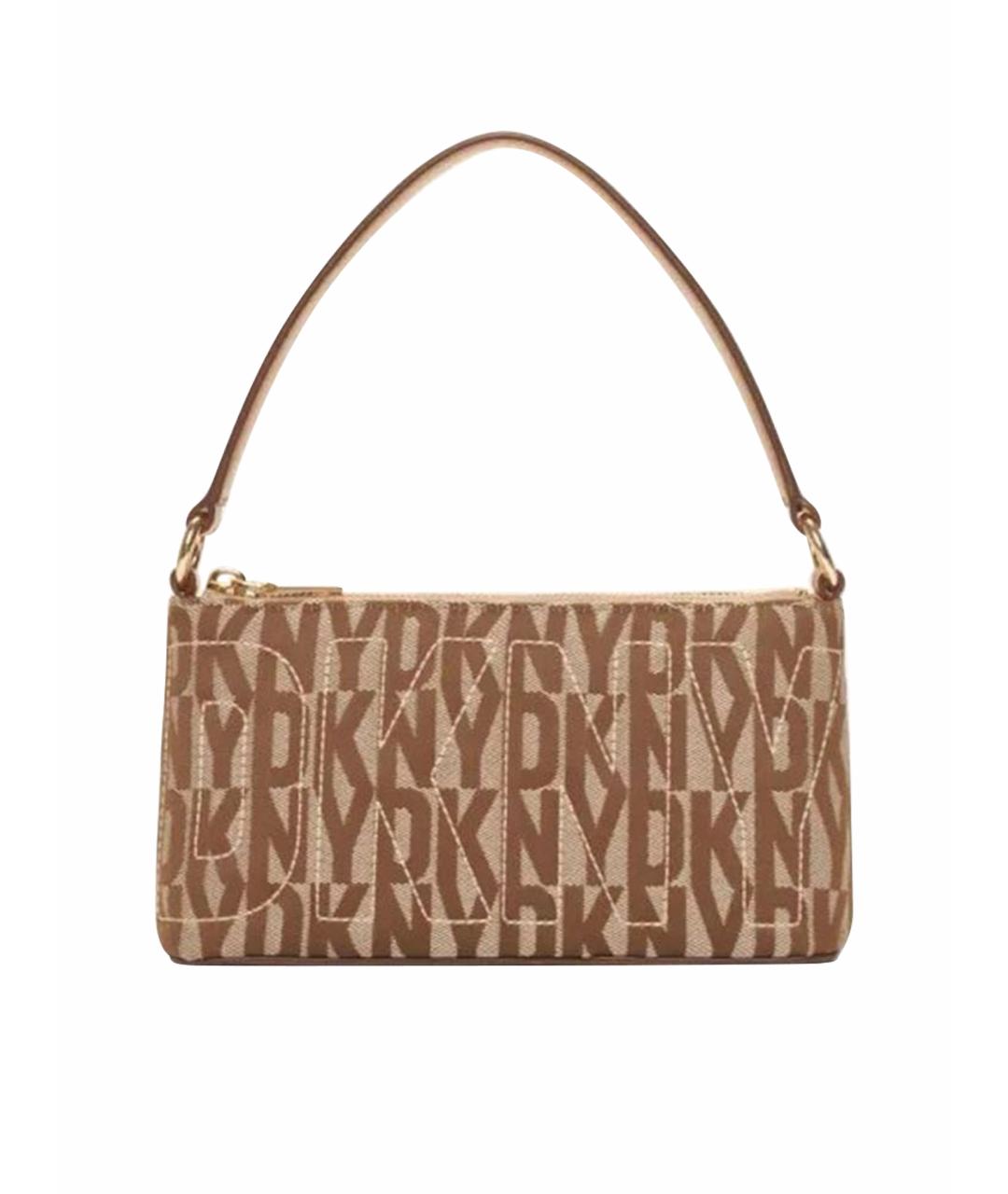 DKNY Коричневая тканевая сумка через плечо, фото 1