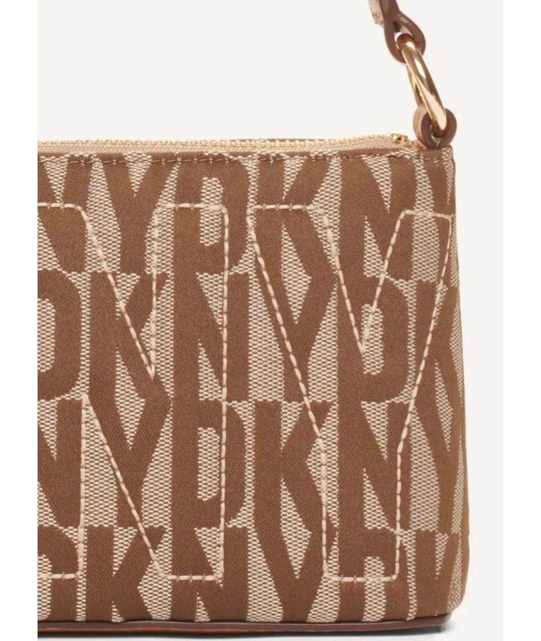DKNY Коричневая тканевая сумка через плечо, фото 3