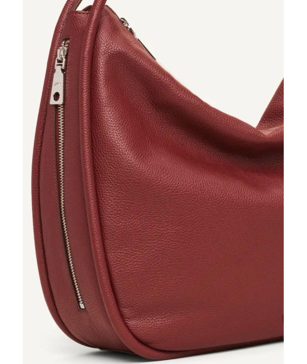 DKNY Бордовая кожаная сумка тоут, фото 3