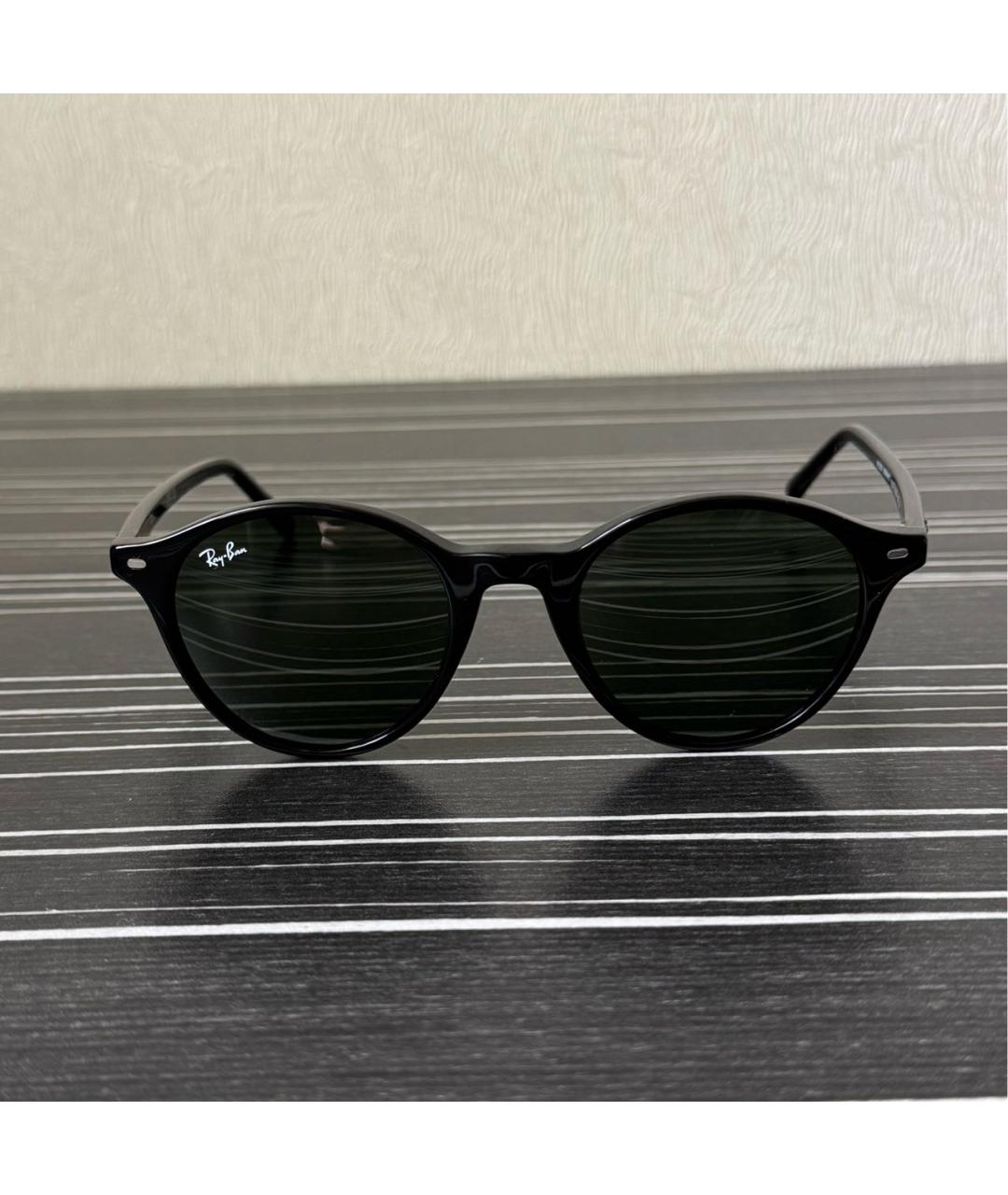 RAY BAN Черные пластиковые солнцезащитные очки, фото 7
