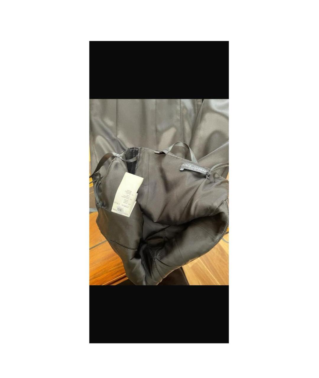 DOLCE&GABBANA Черное ацетатное коктейльное платье, фото 4