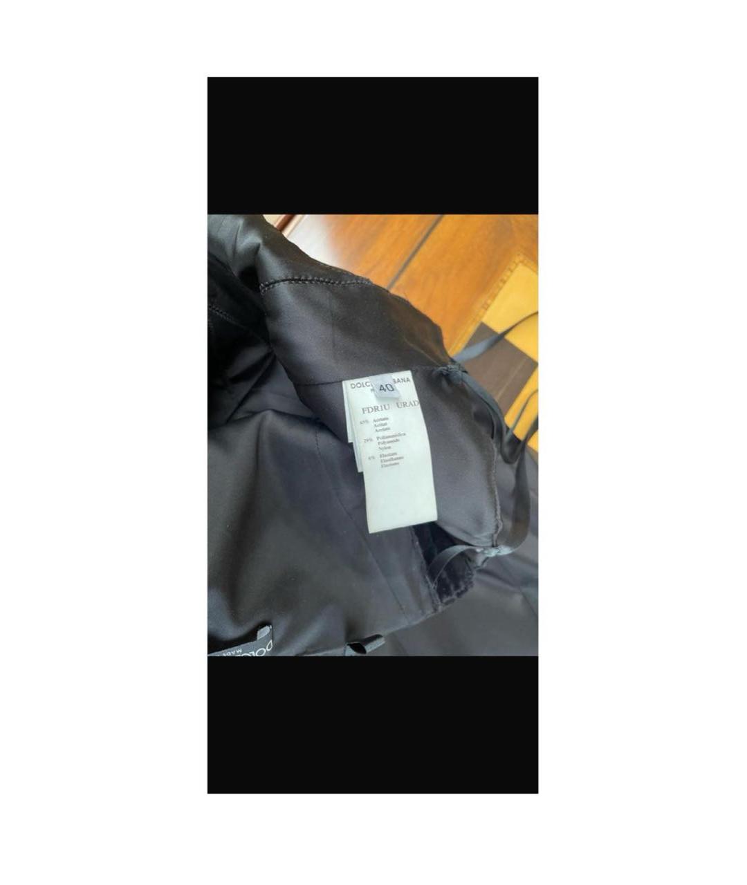 DOLCE&GABBANA Черное ацетатное коктейльное платье, фото 3