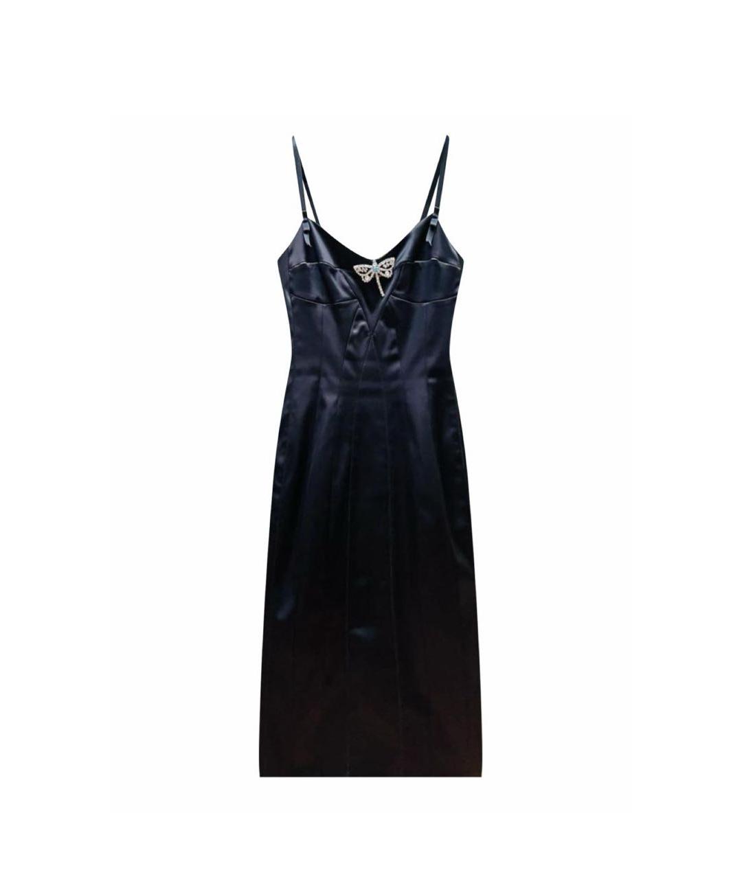 DOLCE&GABBANA Черное ацетатное коктейльное платье, фото 1