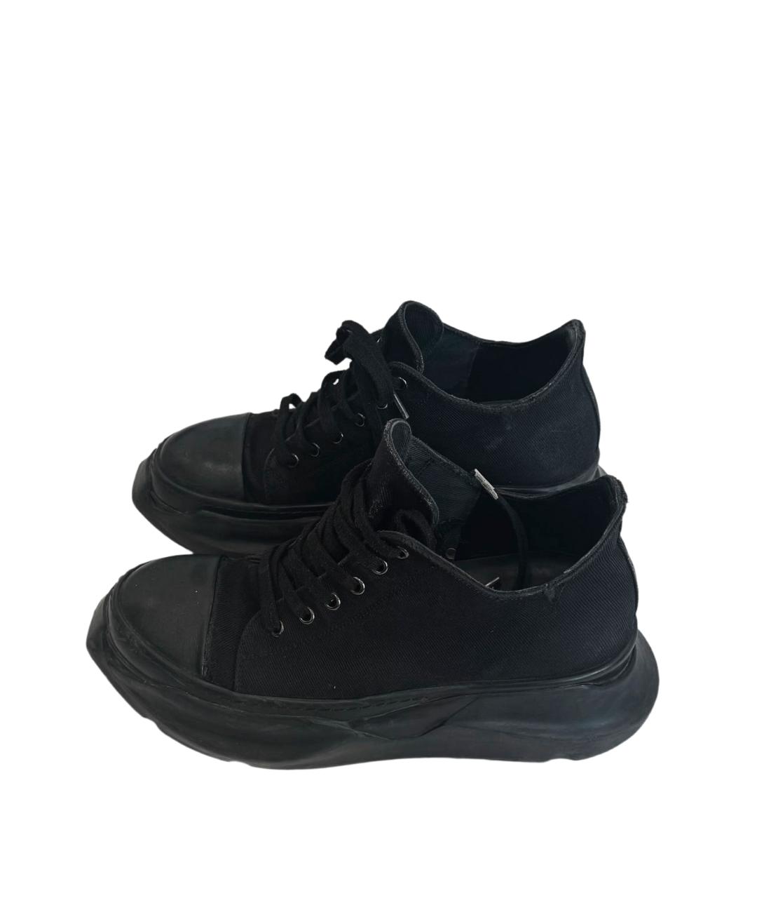 RICK OWENS DRKSHDW Черные текстильные низкие кроссовки / кеды, фото 3