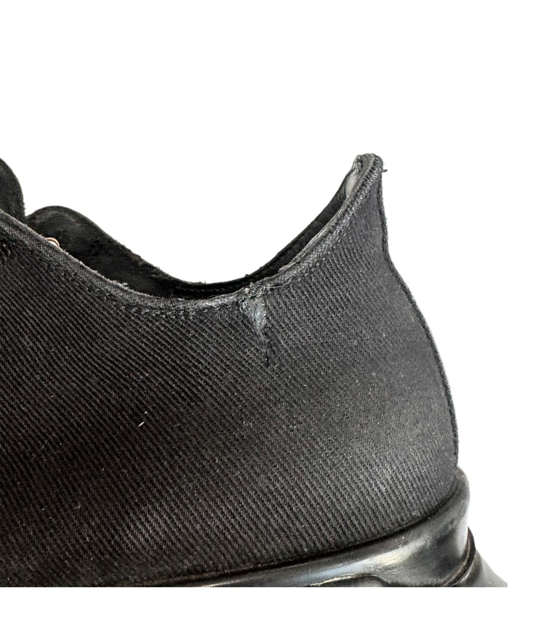 RICK OWENS DRKSHDW Черные текстильные низкие кроссовки / кеды, фото 6