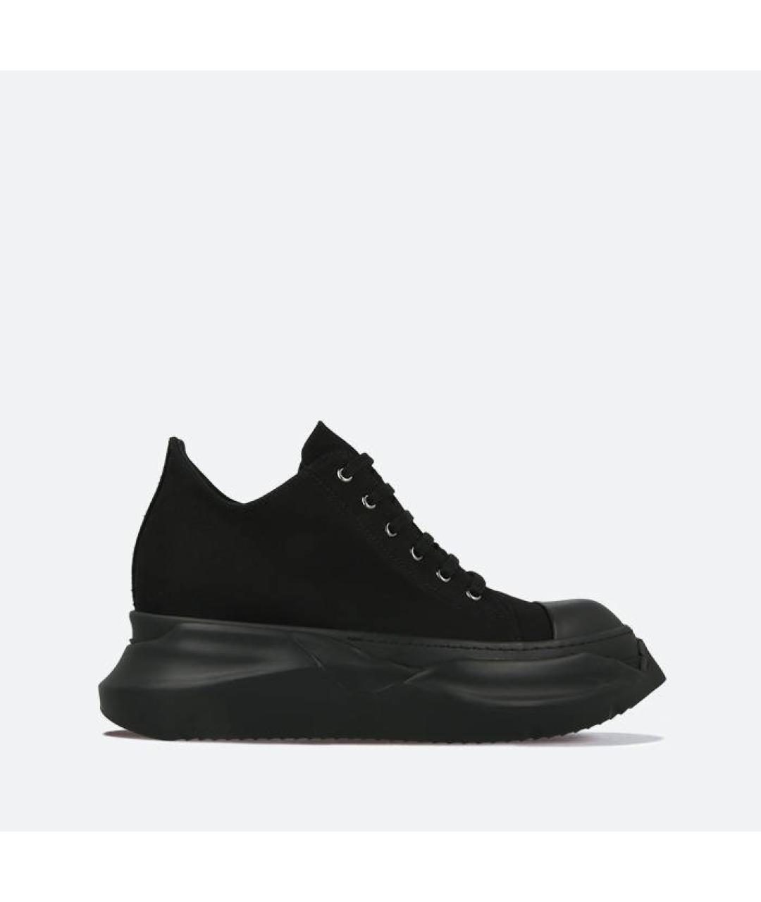 RICK OWENS DRKSHDW Черные текстильные низкие кроссовки / кеды, фото 10