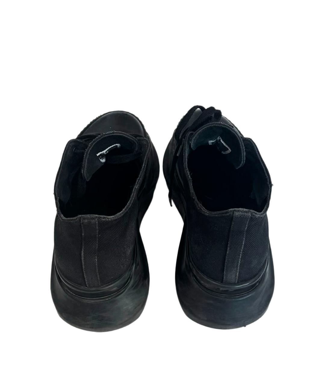 RICK OWENS DRKSHDW Черные текстильные низкие кроссовки / кеды, фото 5