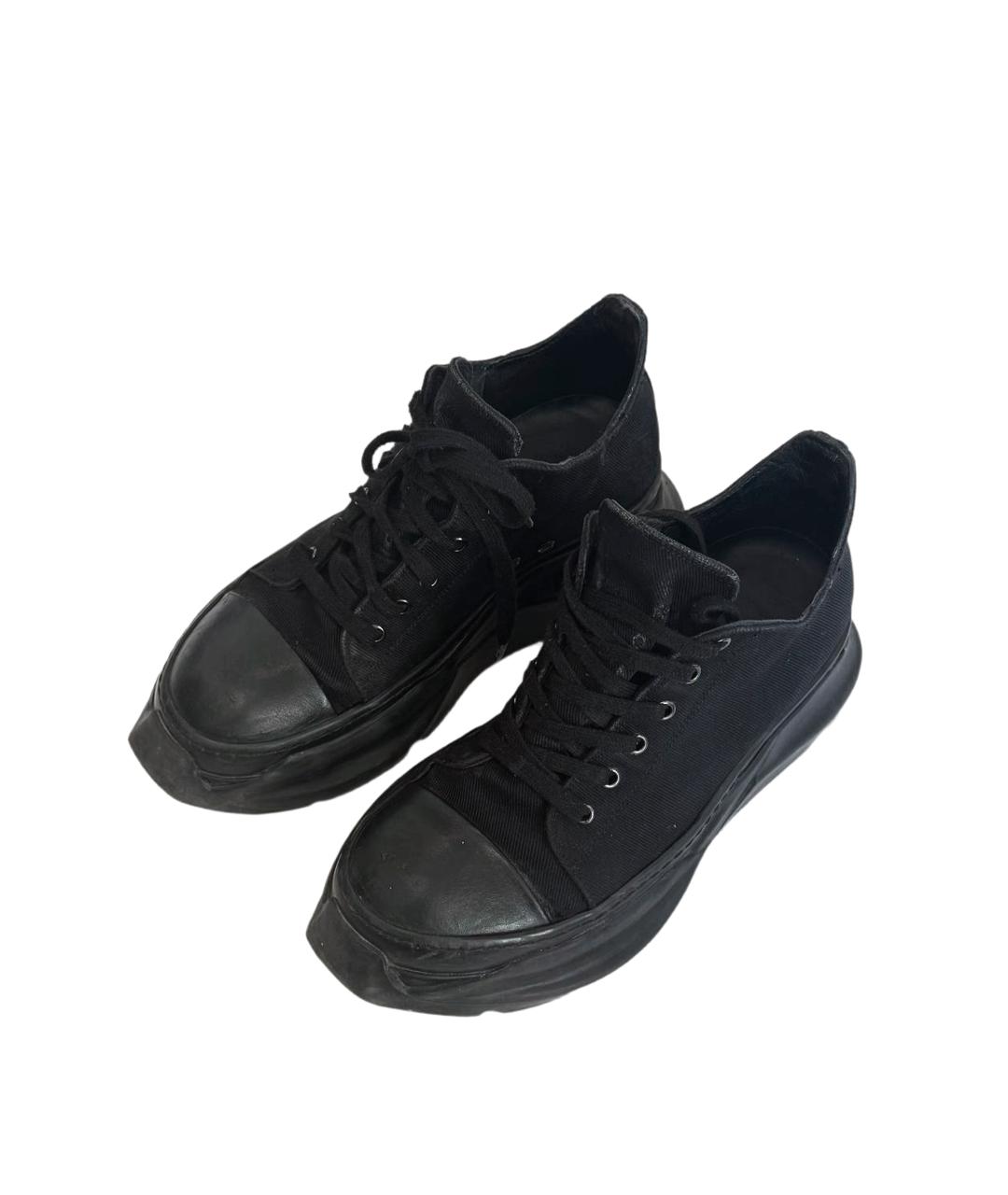 RICK OWENS DRKSHDW Черные текстильные низкие кроссовки / кеды, фото 2