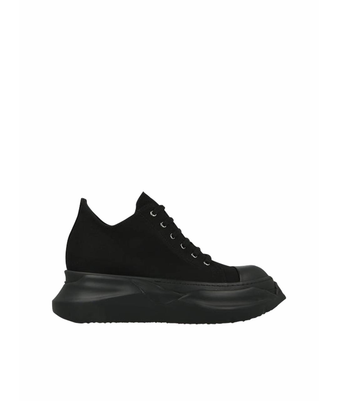 RICK OWENS DRKSHDW Черные текстильные низкие кроссовки / кеды, фото 1