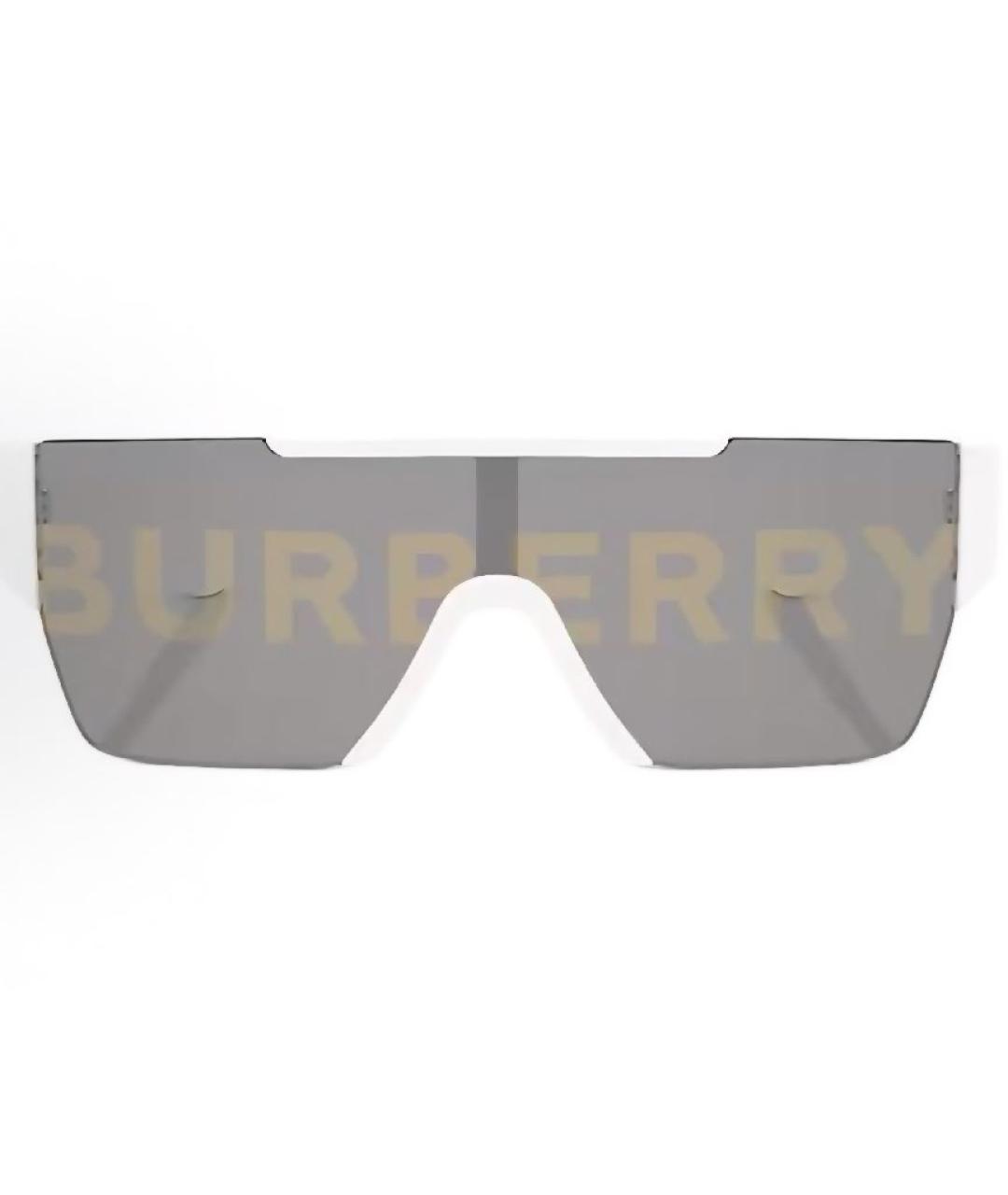 BURBERRY Белые пластиковые солнцезащитные очки, фото 2