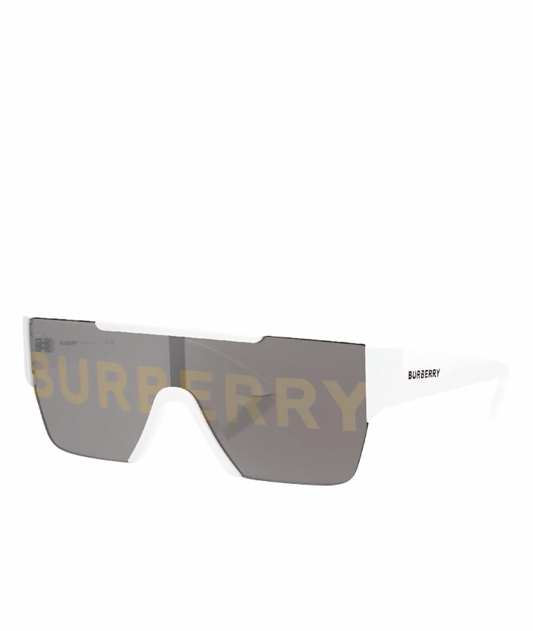BURBERRY Белые пластиковые солнцезащитные очки, фото 1