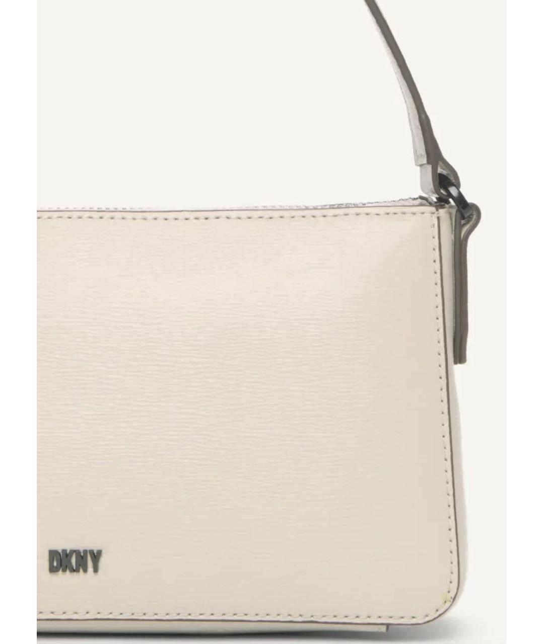 DKNY Белая кожаная сумка через плечо, фото 3