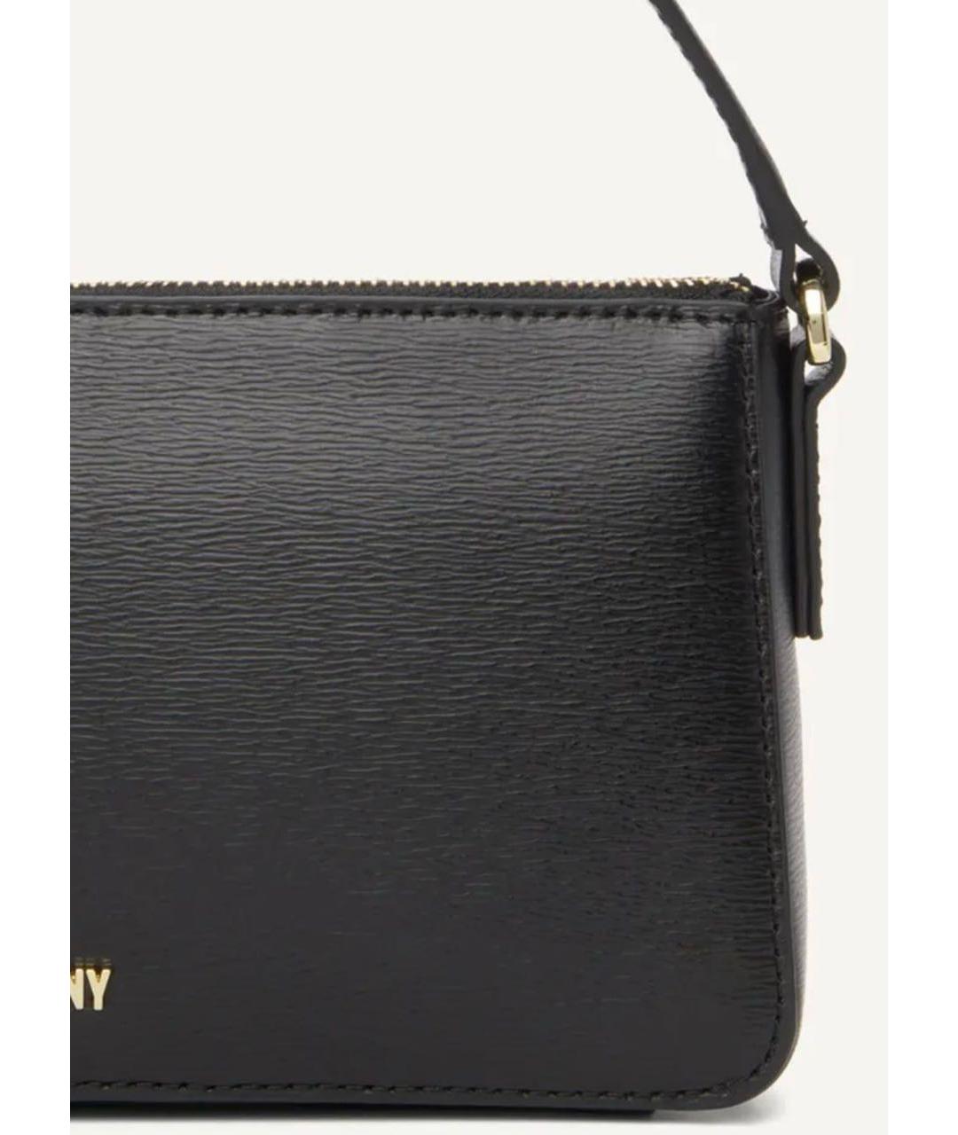 DKNY Черная кожаная сумка с короткими ручками, фото 2