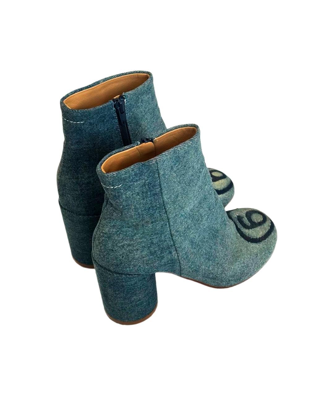MM6 MAISON MARGIELA Голубые текстильные ботильоны, фото 3