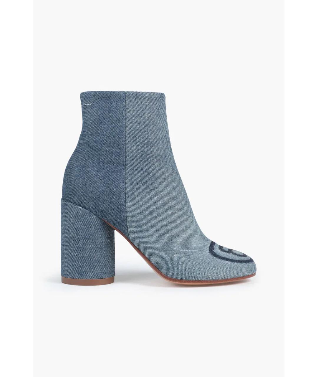 MM6 MAISON MARGIELA Голубые текстильные ботильоны, фото 8