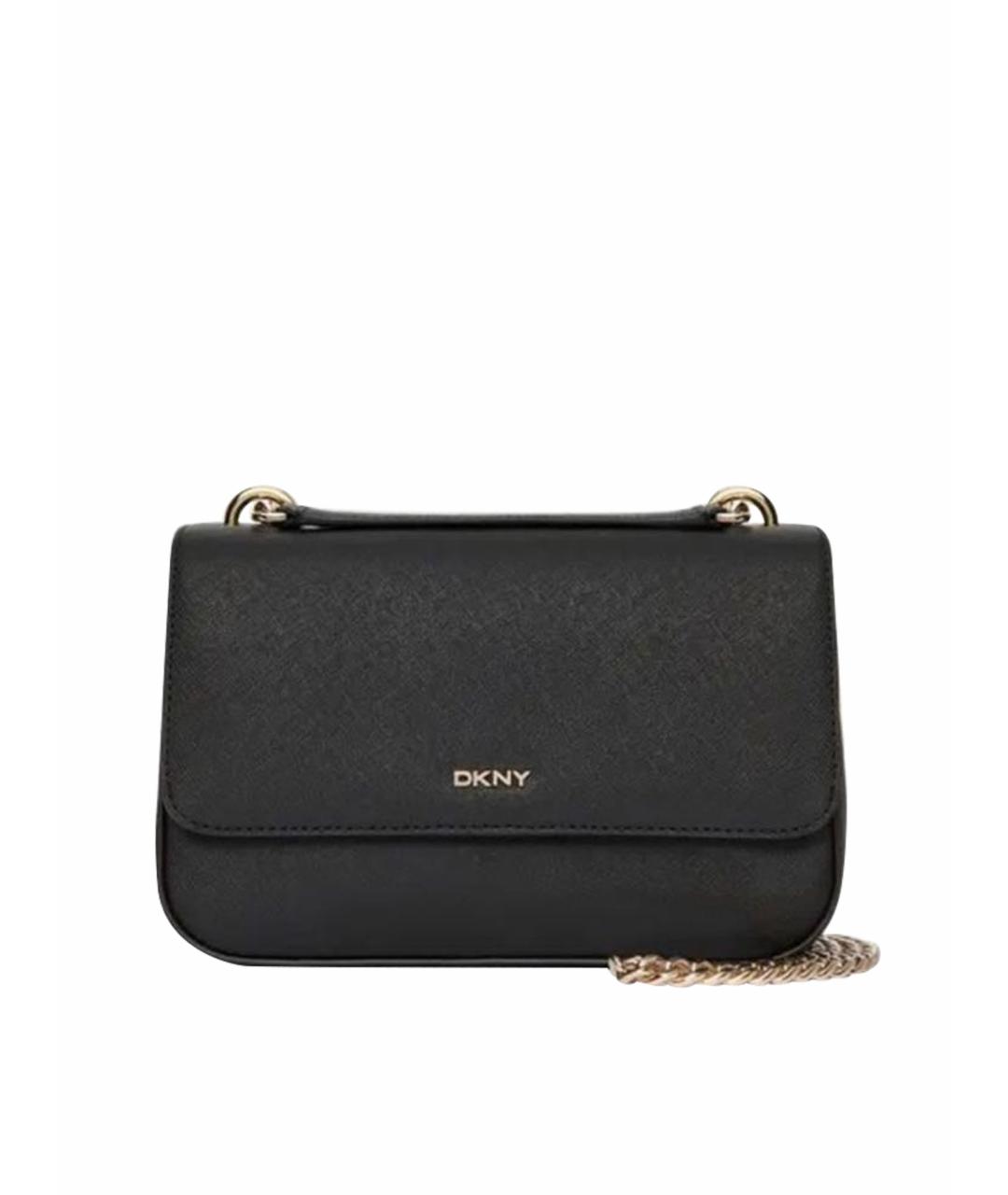 DKNY Черная кожаная сумка через плечо, фото 1
