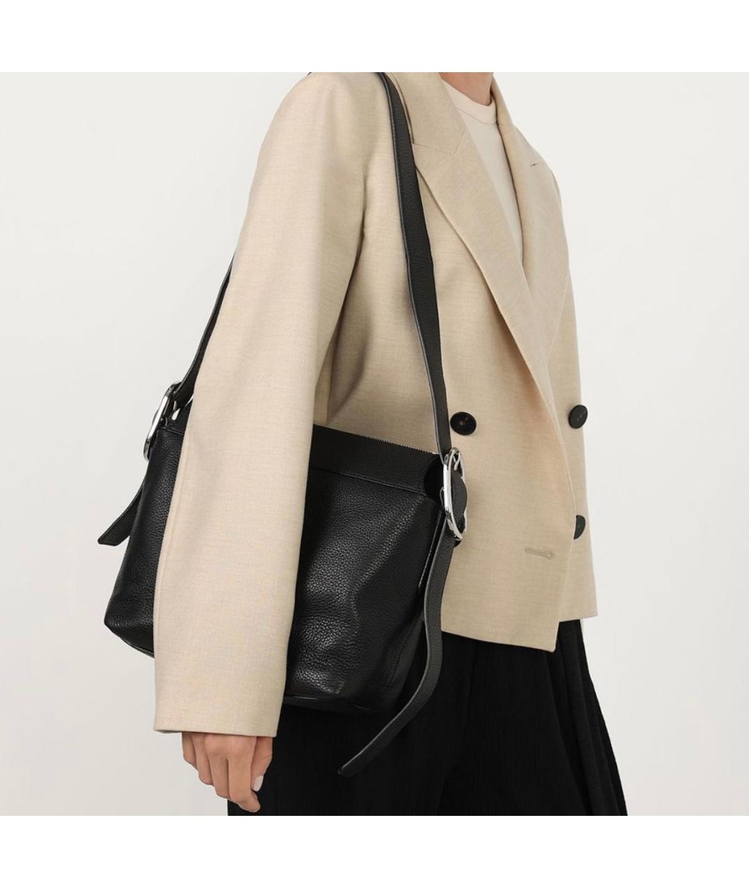 DKNY Черная кожаная сумка через плечо, фото 4