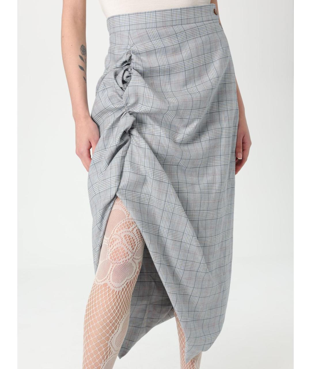 VIVIENNE WESTWOOD Серая синтетическая юбка миди, фото 5