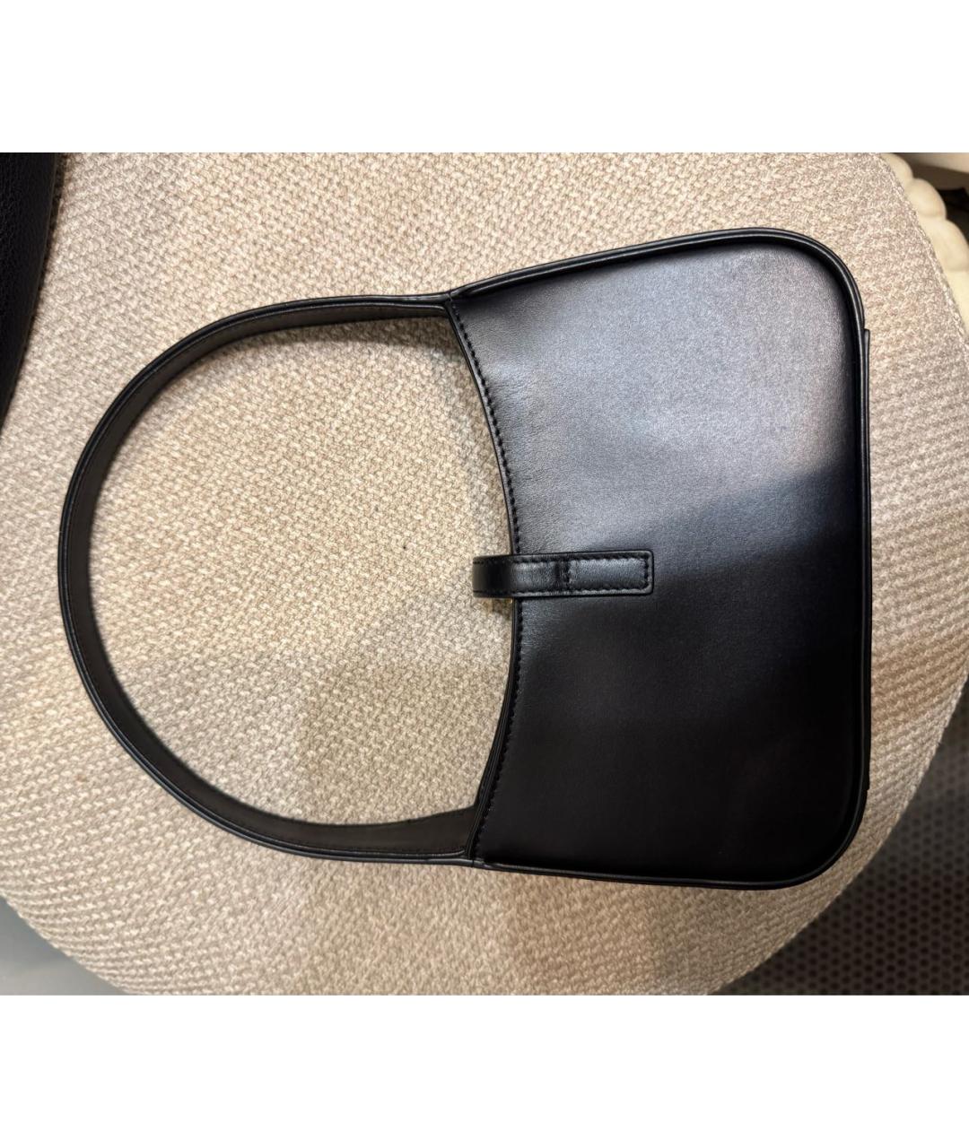 SAINT LAURENT Черная кожаная сумка с короткими ручками, фото 3