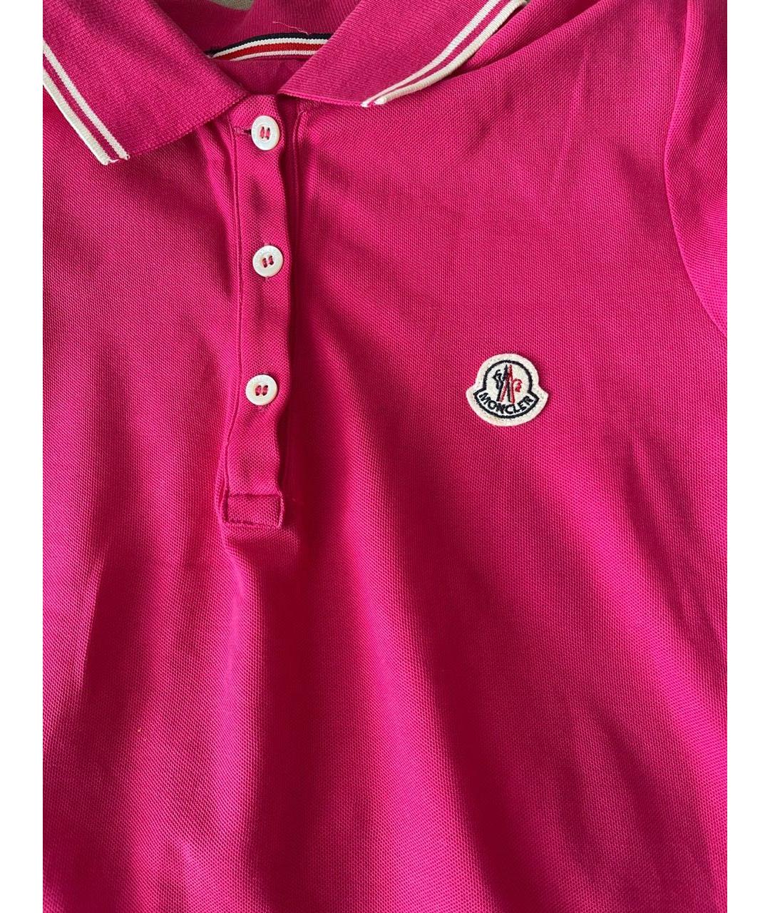 MONCLER Фуксия хлопковая футболка, фото 3