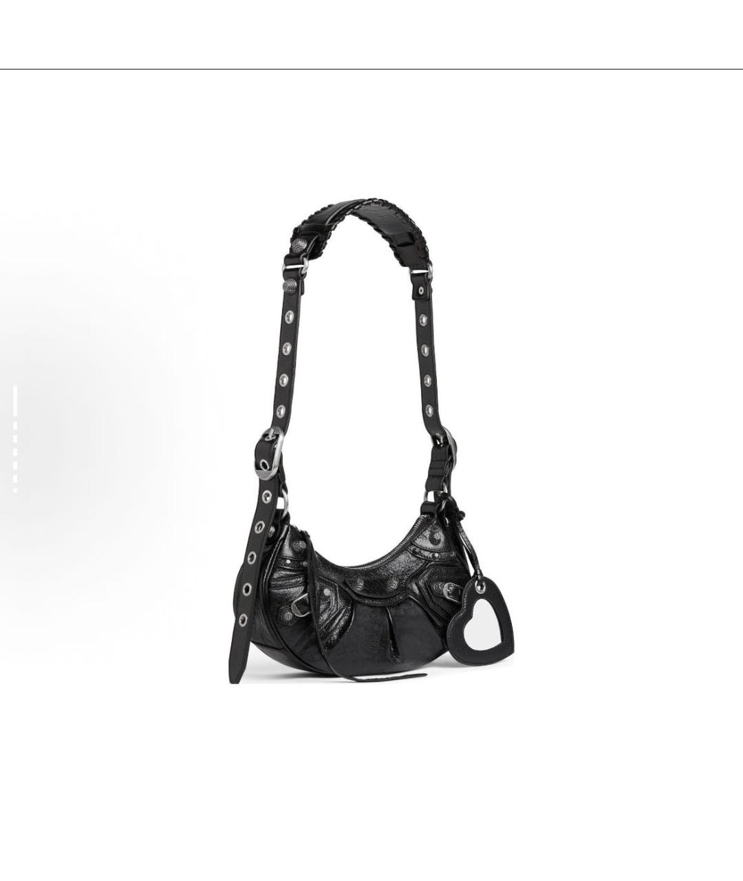 BALENCIAGA Черная кожаная сумка через плечо, фото 2