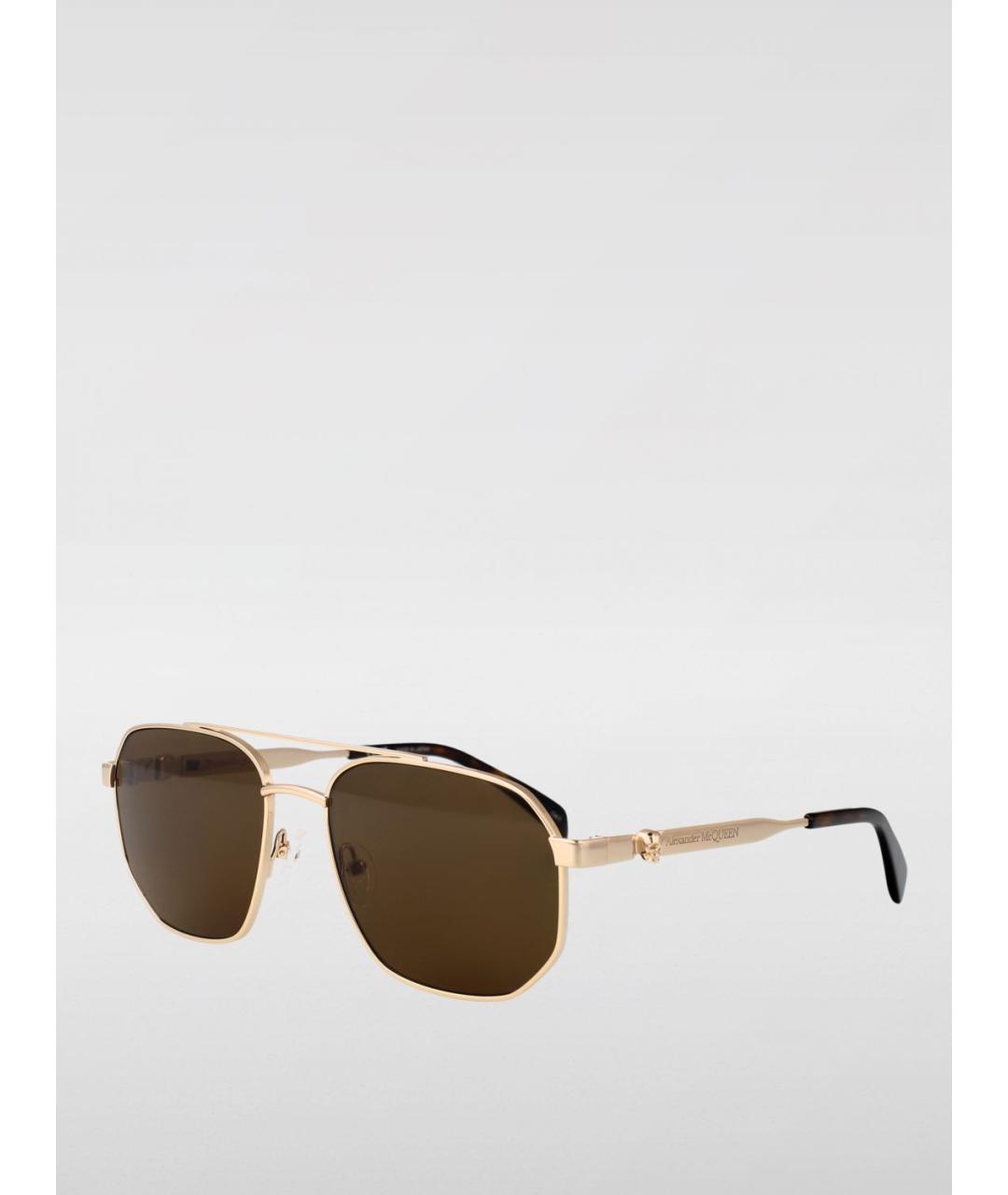 ALEXANDER MCQUEEN Золотые солнцезащитные очки, фото 5