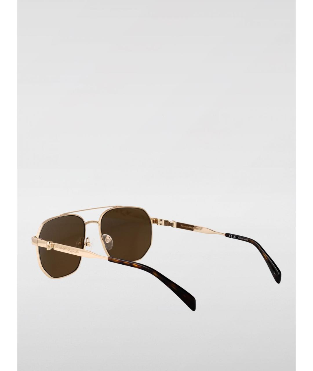 ALEXANDER MCQUEEN Золотые солнцезащитные очки, фото 3