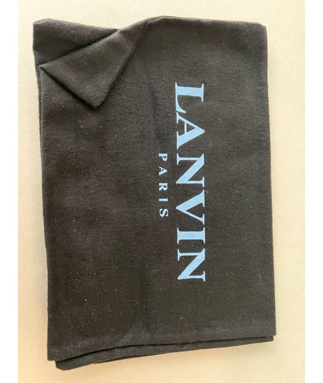 LANVIN Темно-синие кожаные сандалии, фото 5