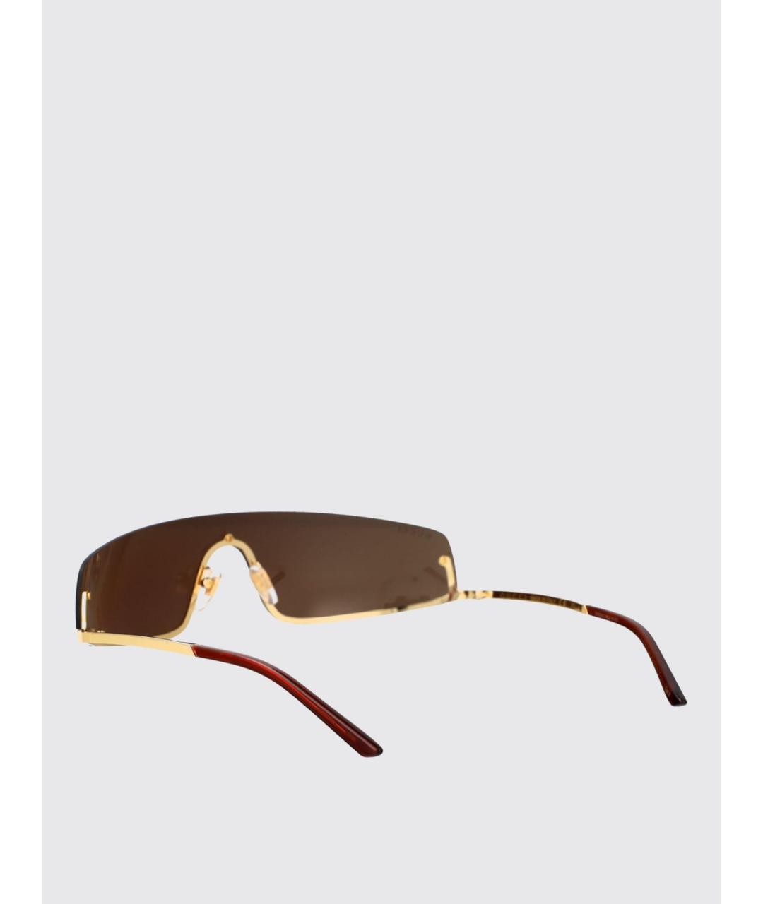 GUCCI Золотые металлические солнцезащитные очки, фото 4