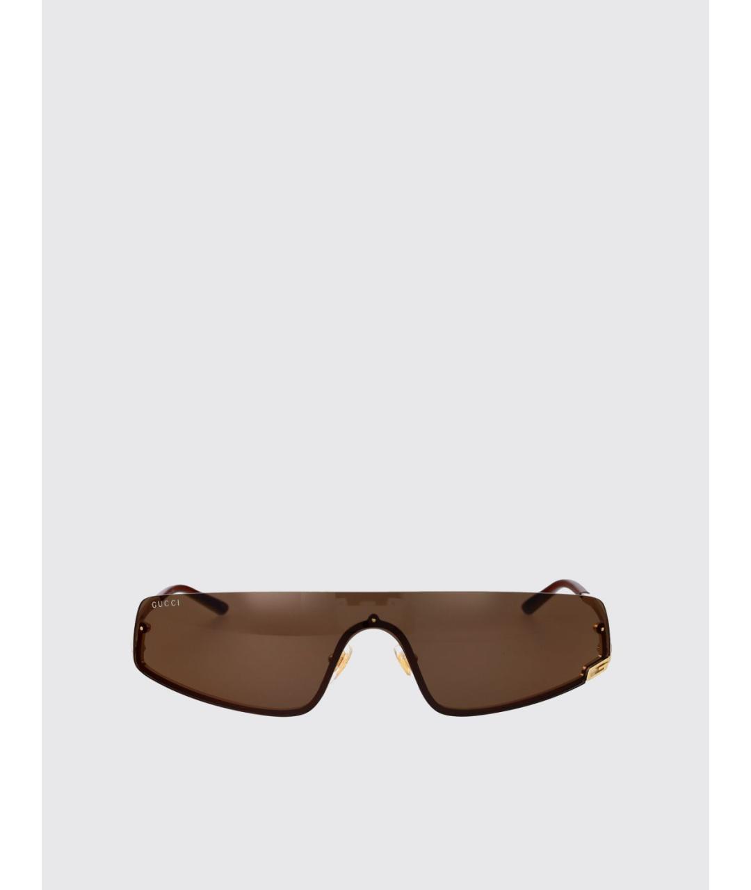 GUCCI Золотые металлические солнцезащитные очки, фото 2