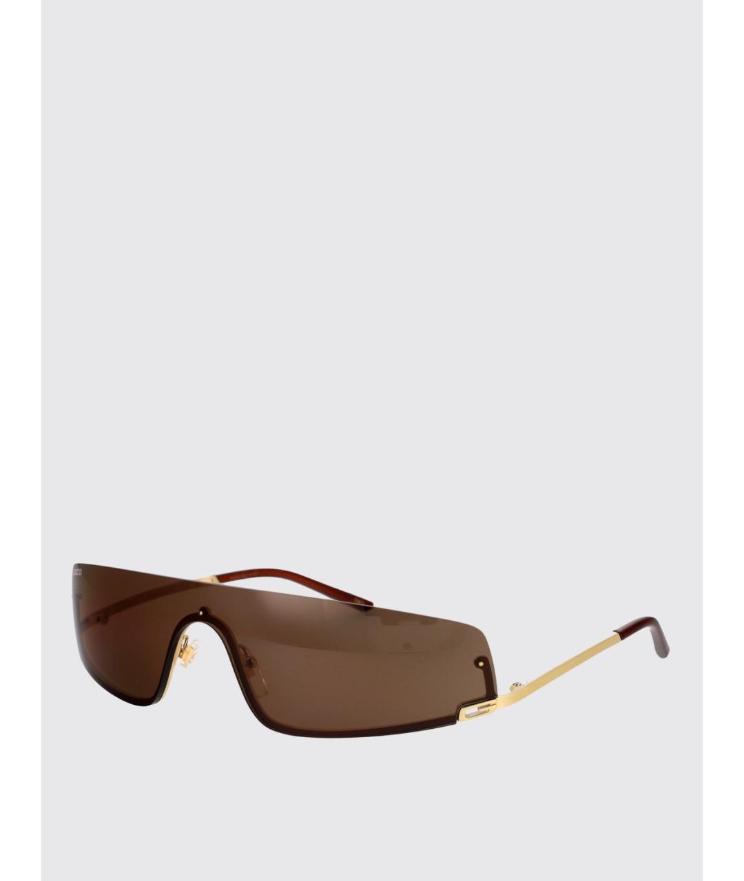 GUCCI Золотые металлические солнцезащитные очки, фото 5