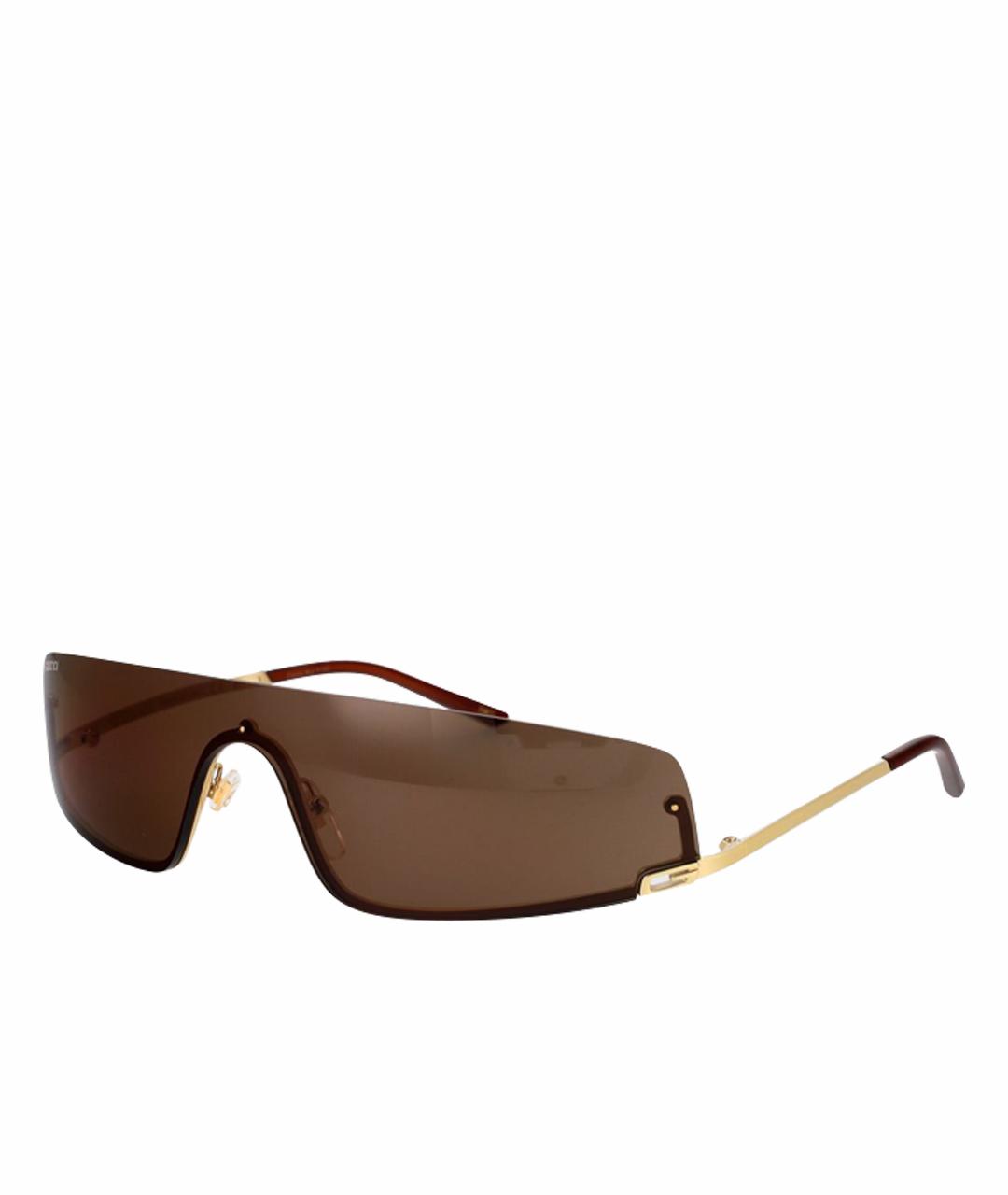 GUCCI Золотые металлические солнцезащитные очки, фото 1