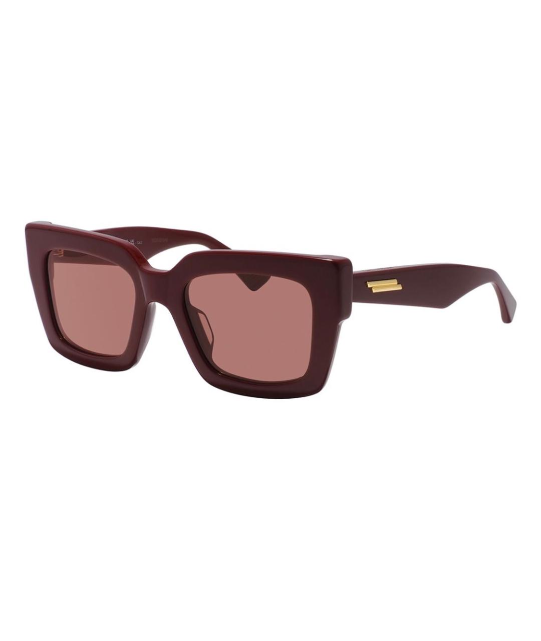 BOTTEGA VENETA Бордовые пластиковые солнцезащитные очки, фото 2