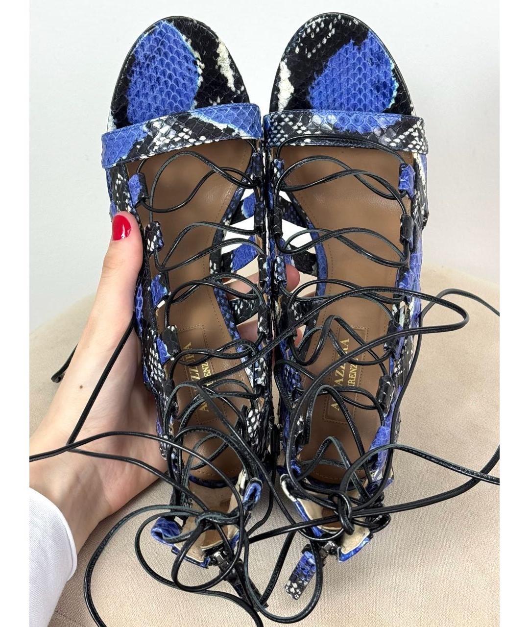 AQUAZZURA Мульти кожаные босоножки, фото 8