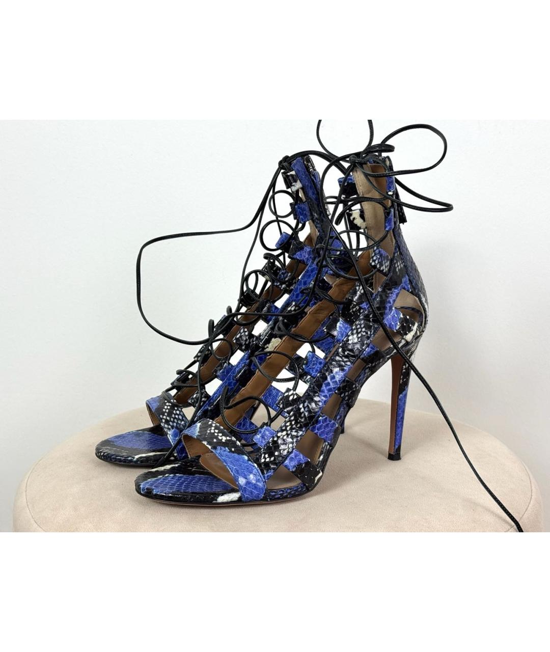 AQUAZZURA Мульти кожаные босоножки, фото 7