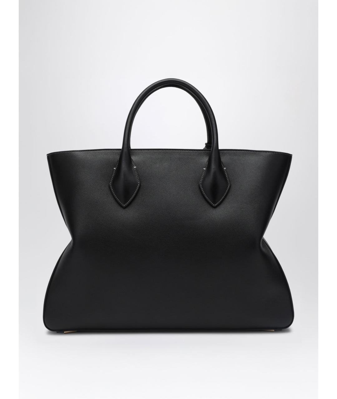 FERRAGAMO Черная кожаная сумка тоут, фото 2